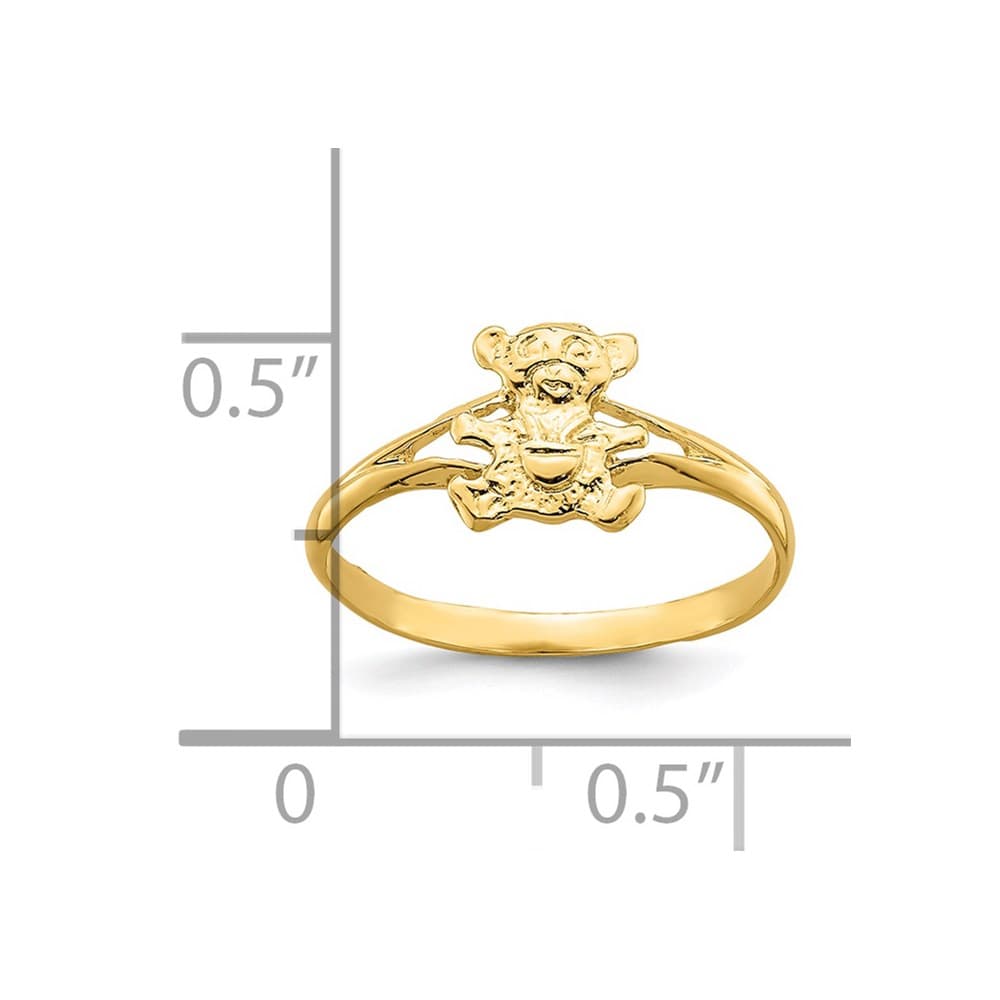 14k Yellow Gold Teddy Bear Ring