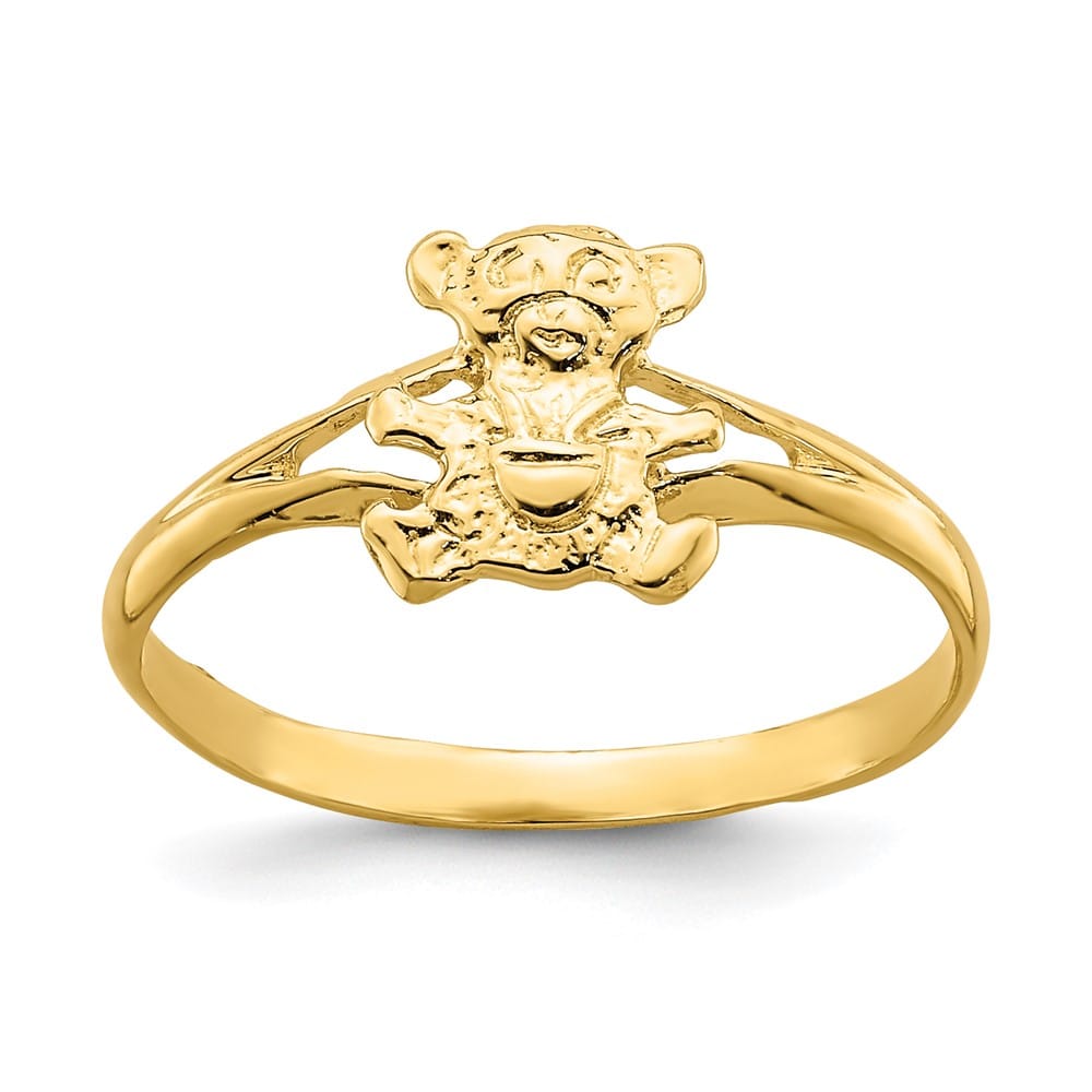 14k Yellow Gold Teddy Bear Ring