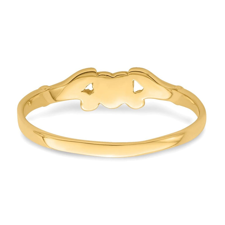 14k Yellow Gold Textured Mini Heart Ring