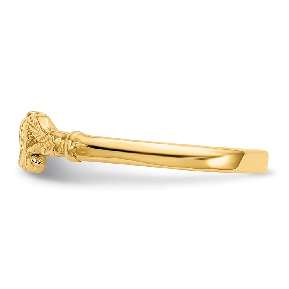 14k Yellow Gold Textured Mini Heart Ring