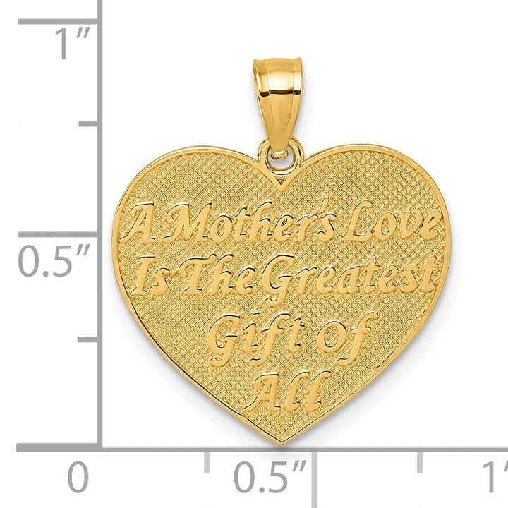 14K Yellow Gold Textured Roses -A Mother's Love is the Greatest Gift