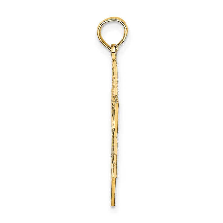 14K Yellow Gold Textured Star of David with Chai Center Charm
