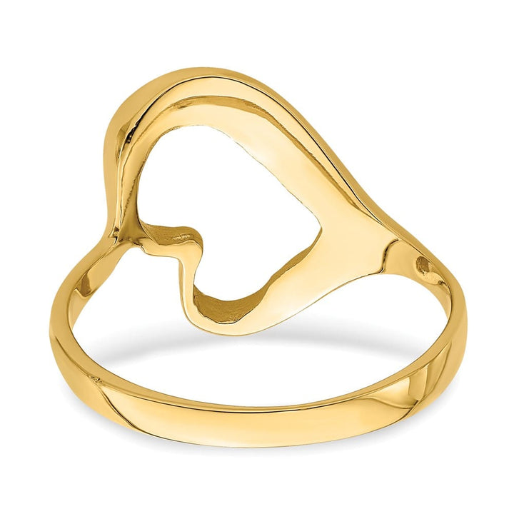 14k Yellow Gold Tilted Open Heart Ring