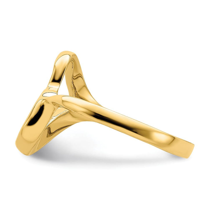 14k Yellow Gold Tilted Open Heart Ring