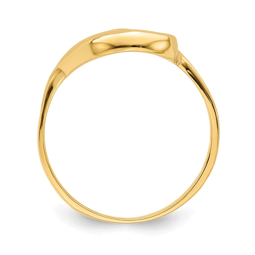 14k Yellow Gold Tilted Open Heart Ring