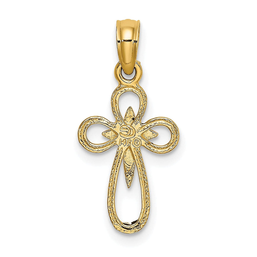 Lovely Rita's 14K Yellow Gold Timeless Cut-Out Interior Design Latin Cross Pendant
