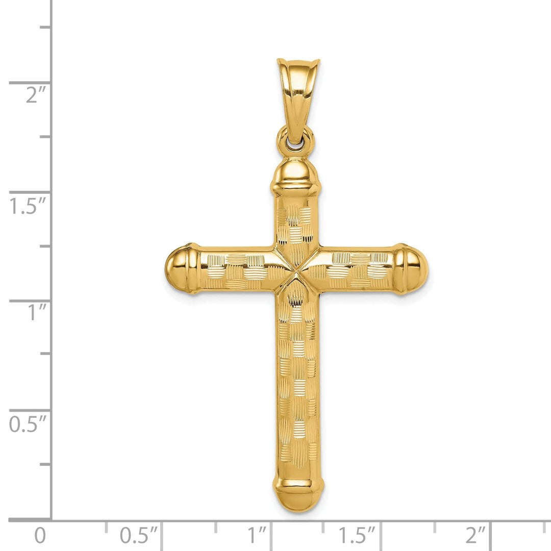 Lovely Rita's 14K Yellow Gold Timeless D.C Detailed Latin Cross Pendant