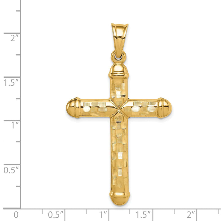 Lovely Rita's 14K Yellow Gold Timeless D.C Detailed Latin Cross Pendant