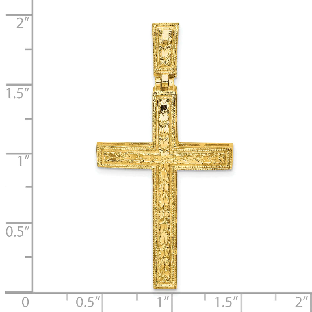 Lovely Rita's 14K Yellow Gold Timeless D.C Fancy Latin Cross Pendant