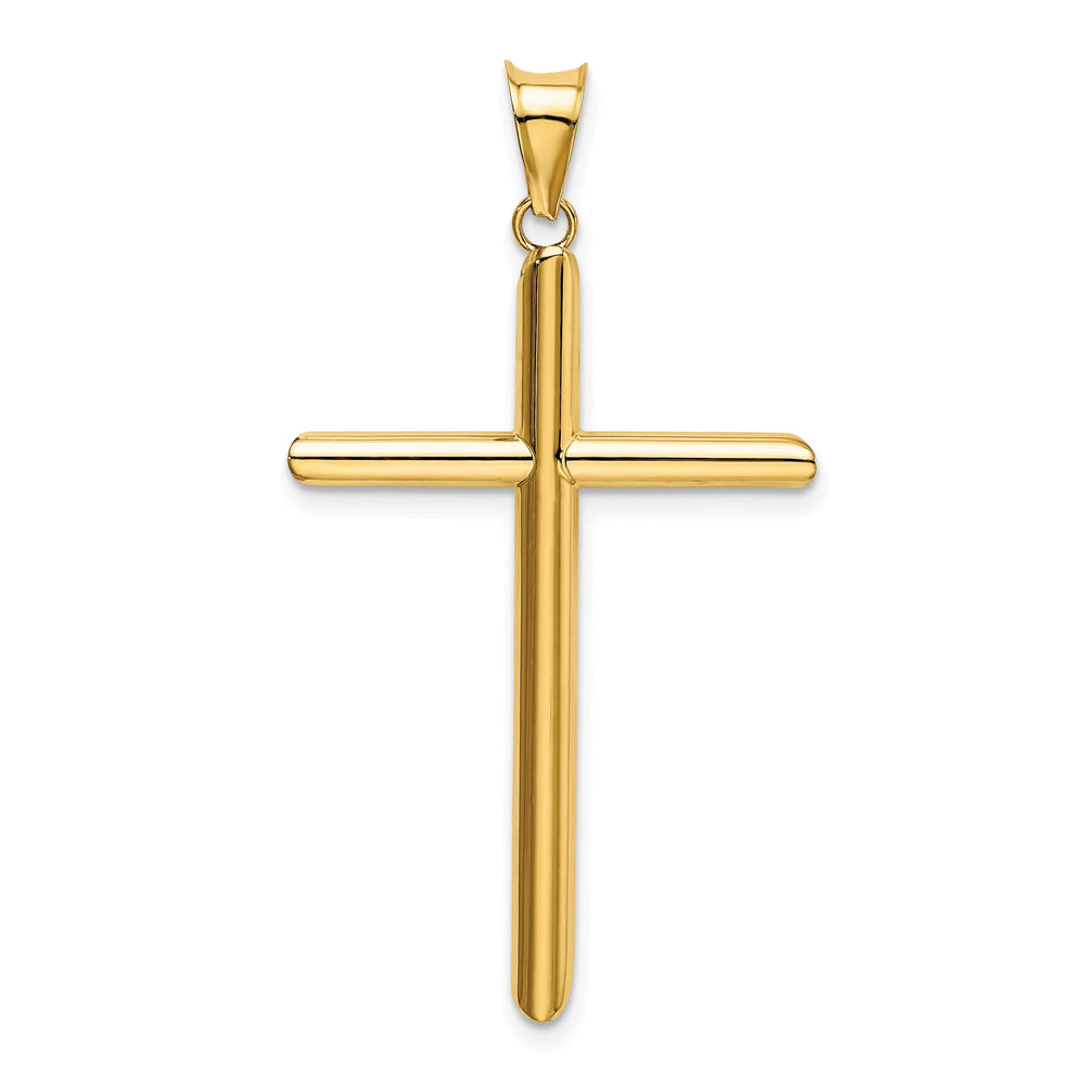 Lovely Rita's 14K Yellow Gold Timeless Polished Tube Hollow Latin Cross Pendant