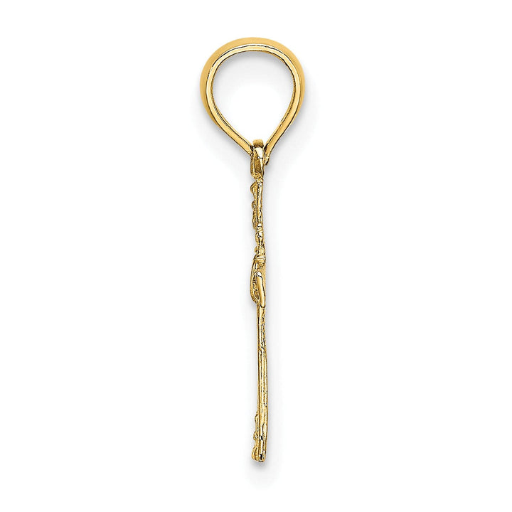 Lovely Rita's 14K Yellow Gold Timeless Textured Mini Heart Latin Cross Pendant