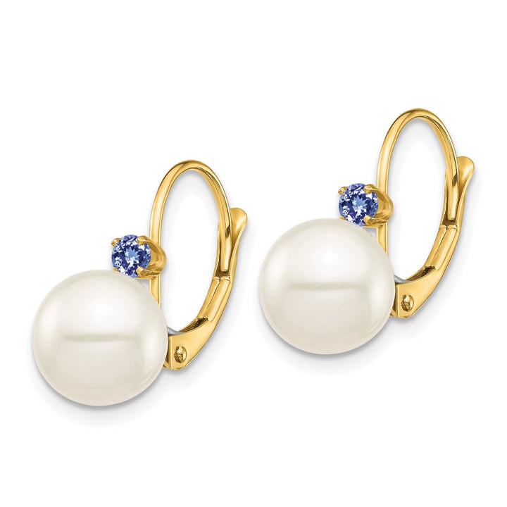 14K Yellow Gold Versatile 8-8.5mm Freshwater Pearl Gemstone Leverbacks