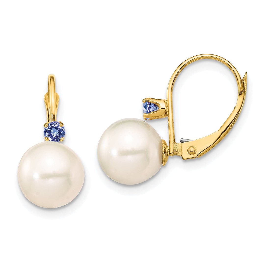 14K Yellow Gold Versatile 8-8.5mm Freshwater Pearl Gemstone Leverbacks