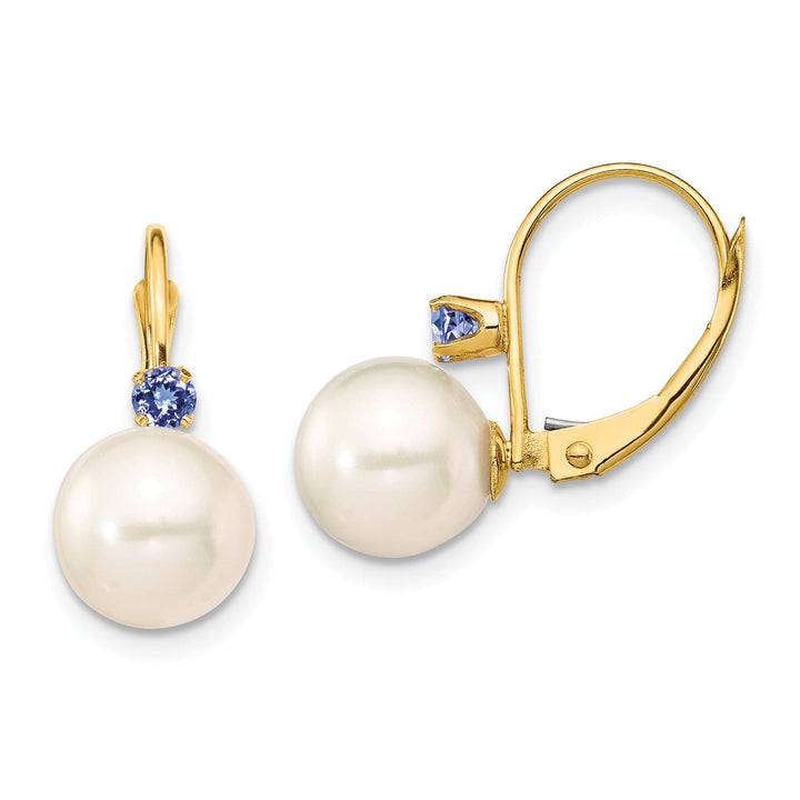 14K Yellow Gold Versatile 8-8.5mm Freshwater Pearl Gemstone Leverbacks