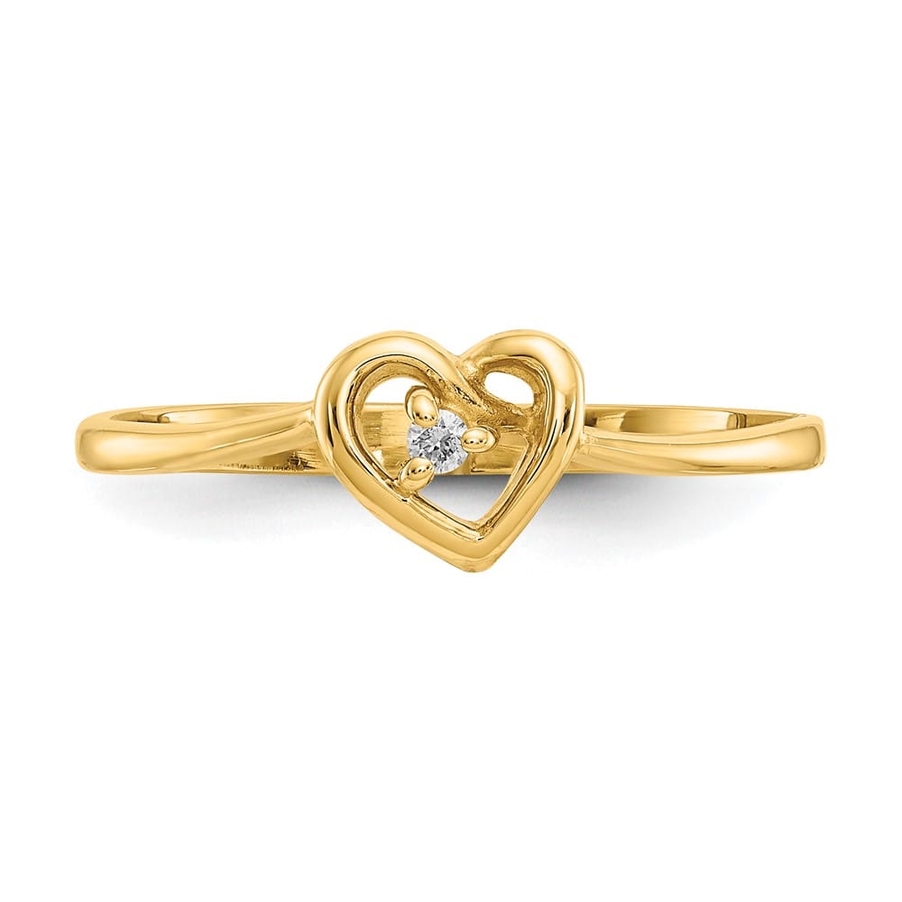 14k Yellow Gold VS2/SI1 Diamond Heart Ring