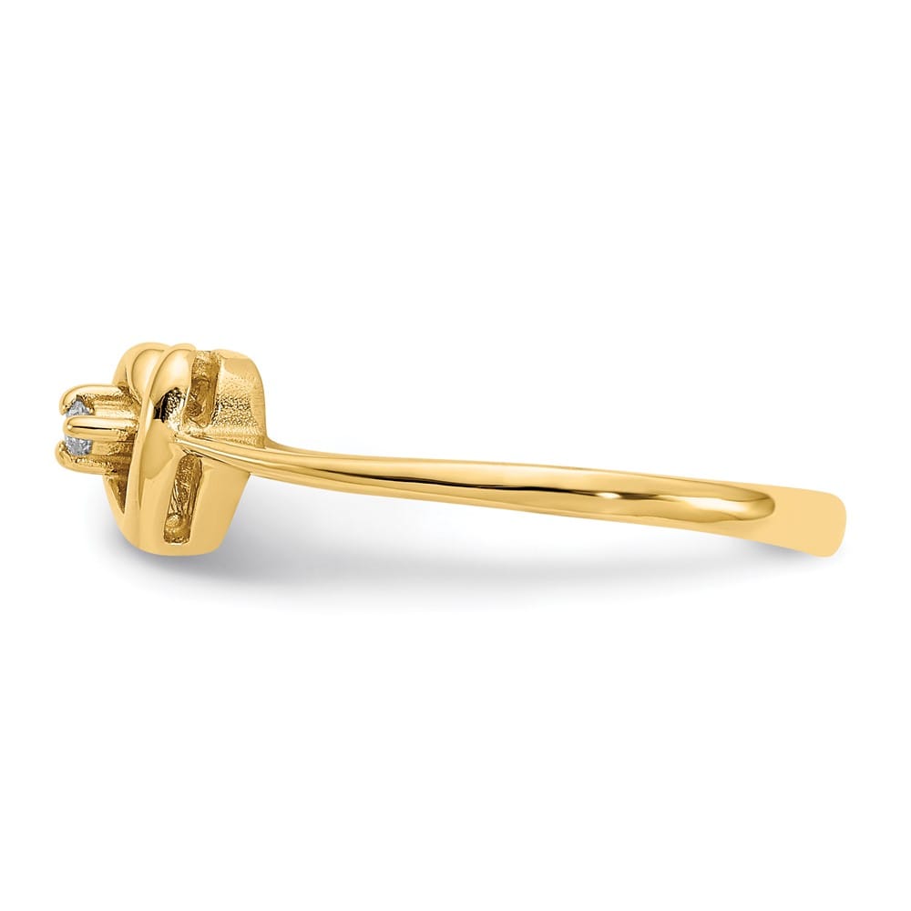 14k Yellow Gold VS2/SI1 Diamond Heart Ring