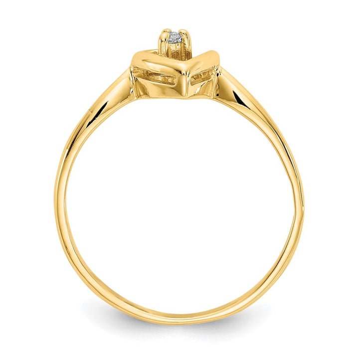 14k Yellow Gold VS2/SI1 Diamond Heart Ring