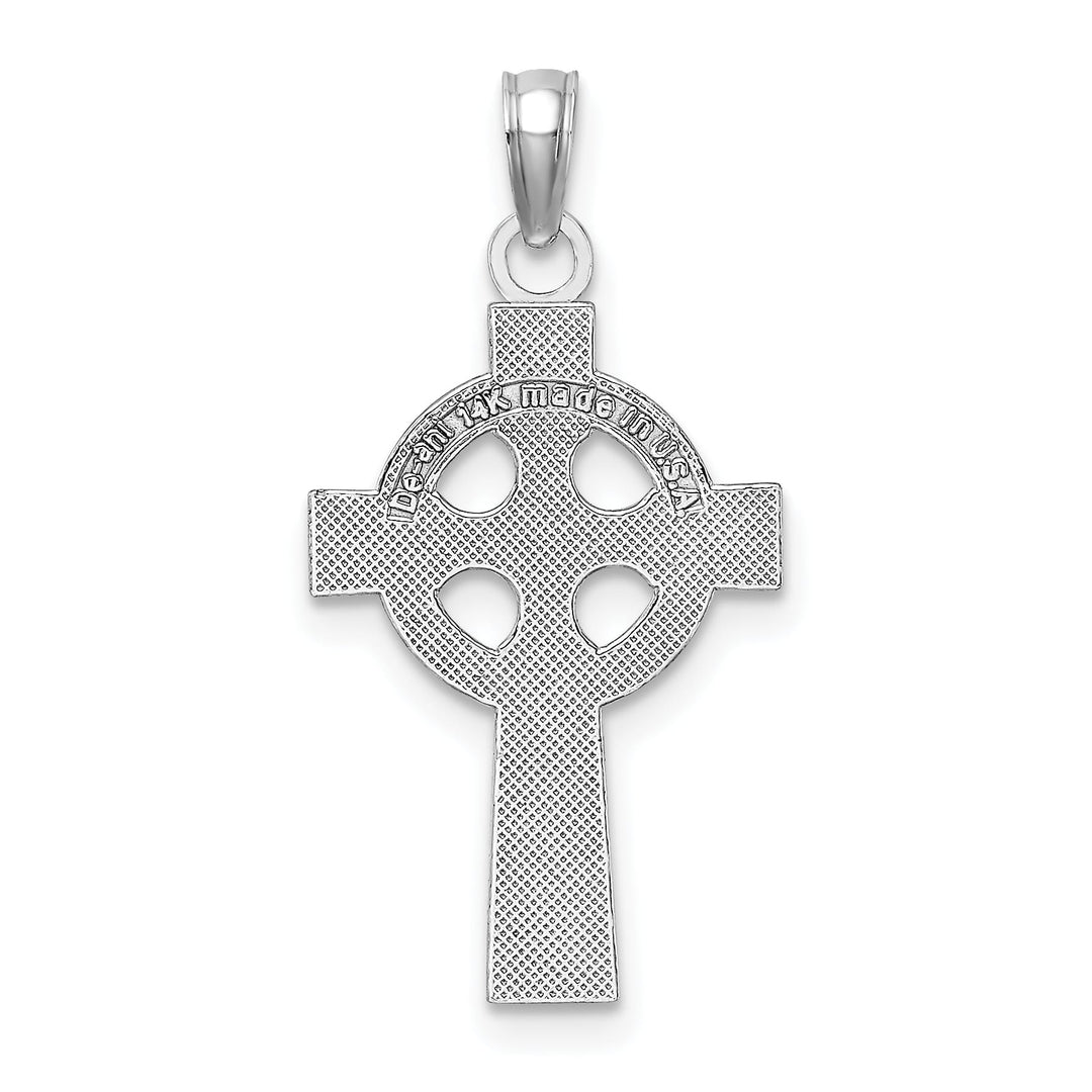 14K Yellow Gold White Gold Celtic Cross Pendant
