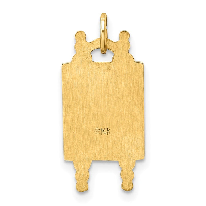 14K Yellow Gold with Blue and White Enameled Star of David Pendant
