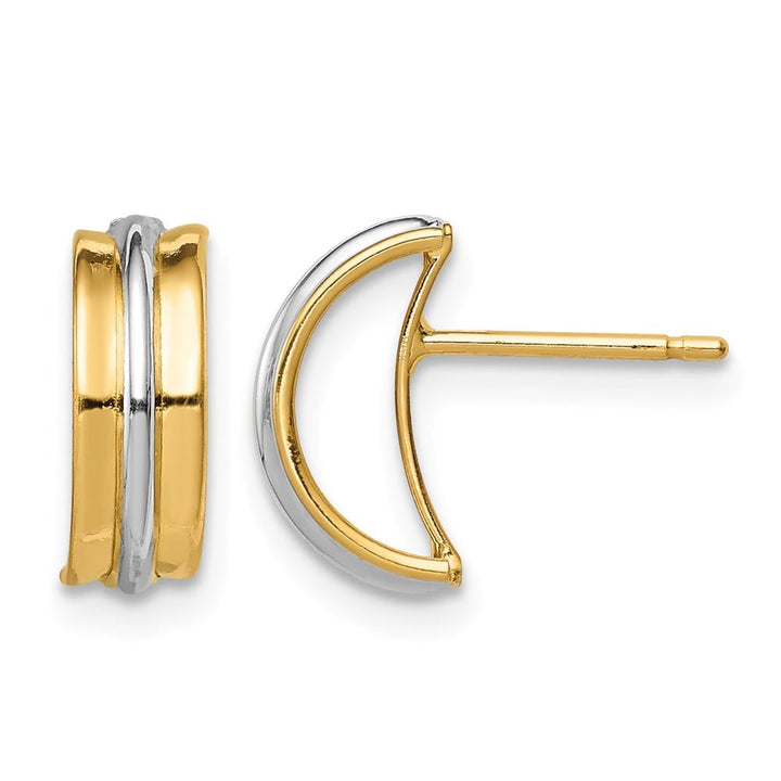 14K Yellow Gold with Rhodium Madi K Post Earrings, view 1 of 4