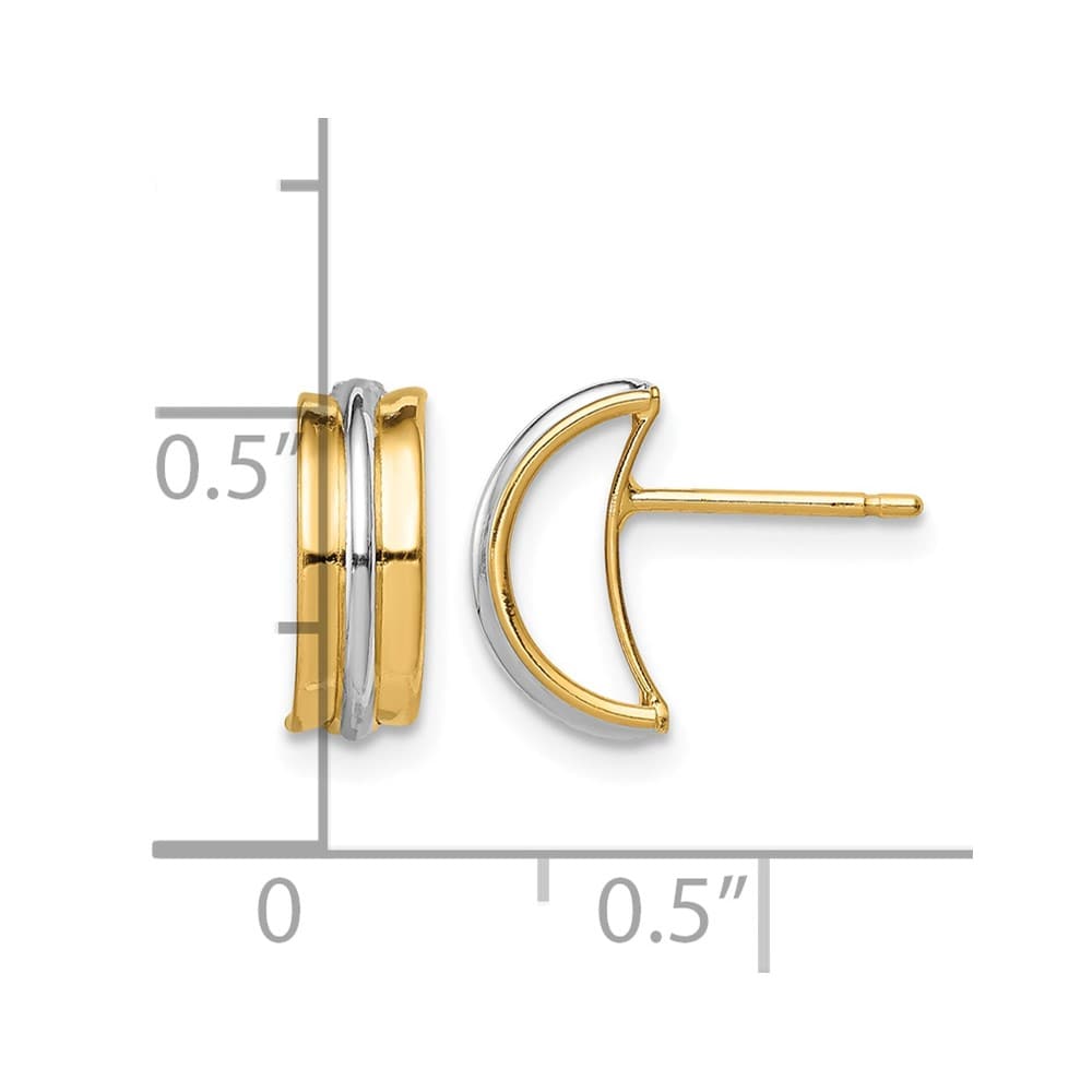 14K Yellow Gold with Rhodium Madi K Post Earrings, view 4 of 4