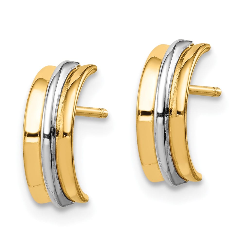 14K Yellow Gold with Rhodium Madi K Post Earrings, view 2 of 4