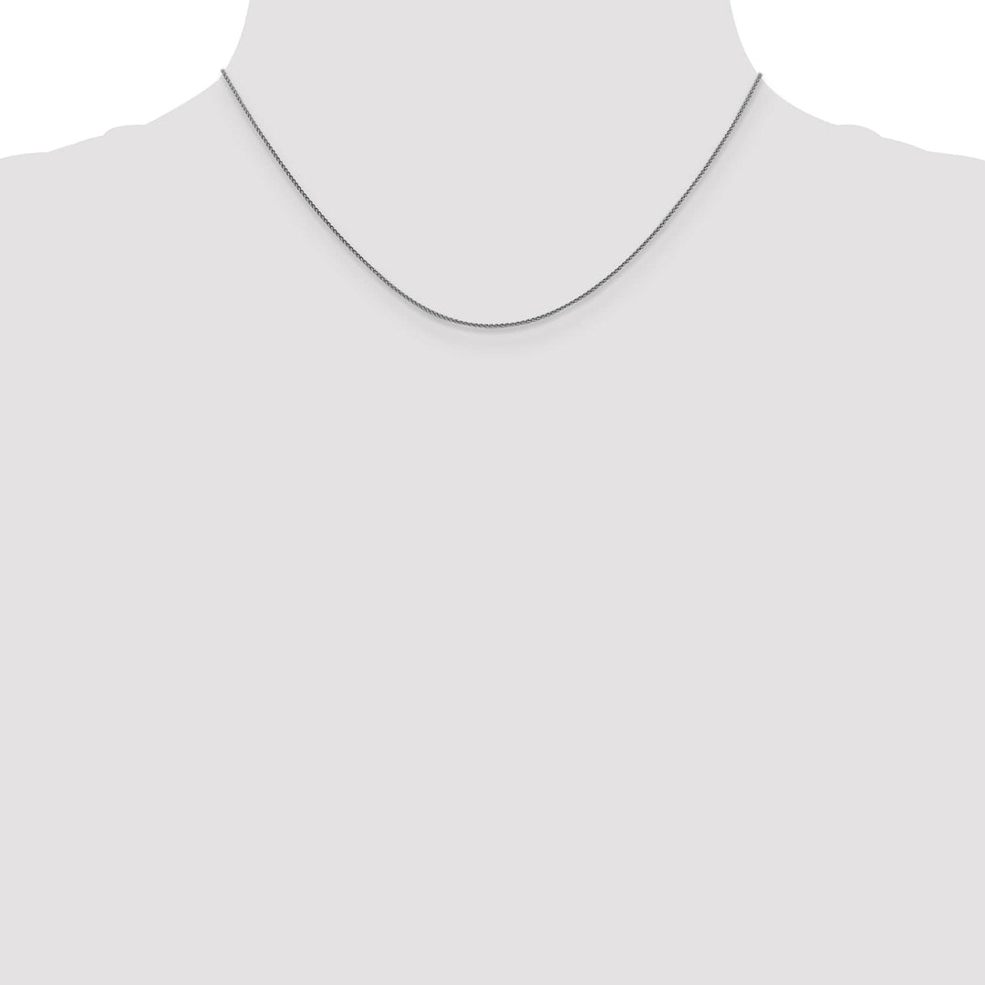 18K White Gold 1mm D.C. Spiga Chain