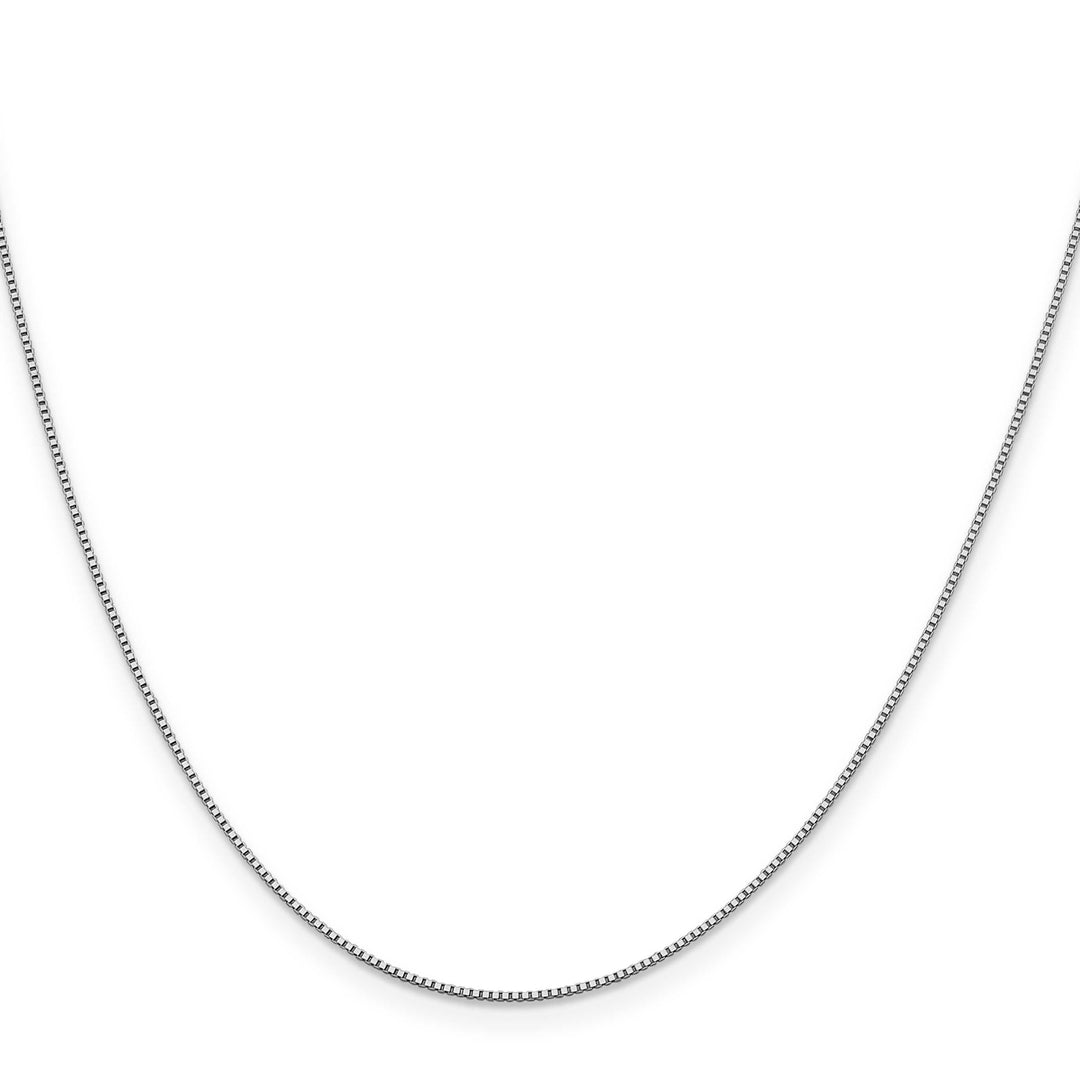 18K White Gold .7mm Box Chain 18 Inch