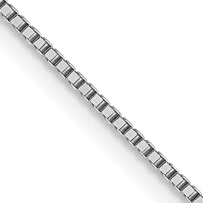 18K White Gold .7mm Box Chain 18 Inch