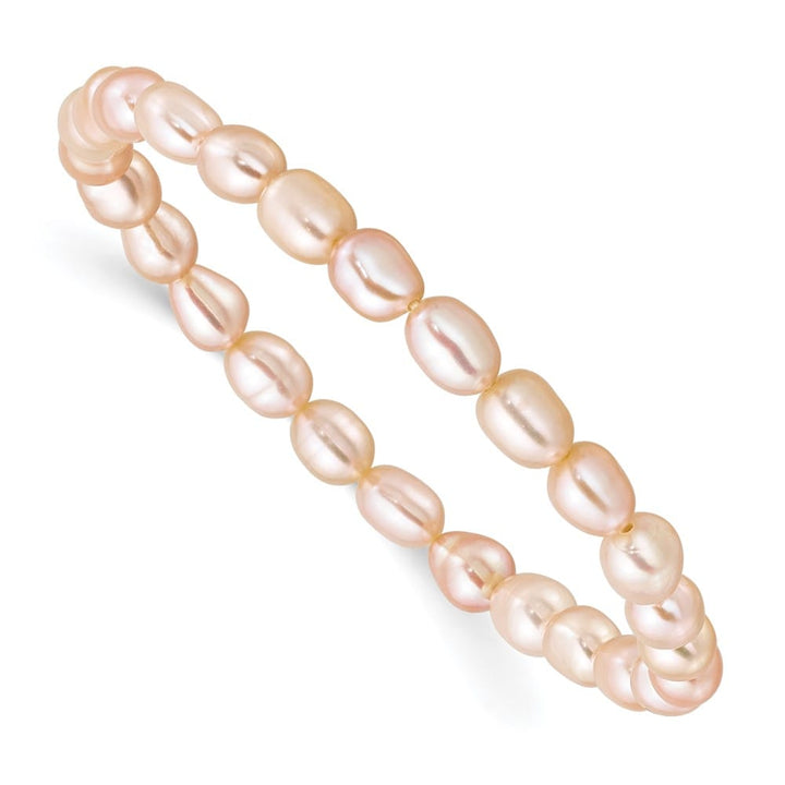 4-5mm Pink Rice Freshwater Cultured Pearl Small Stretch Bracelet