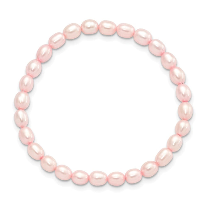 4-5mm Pink Rice Freshwater Cultured Pearl Small Stretch Bracelet