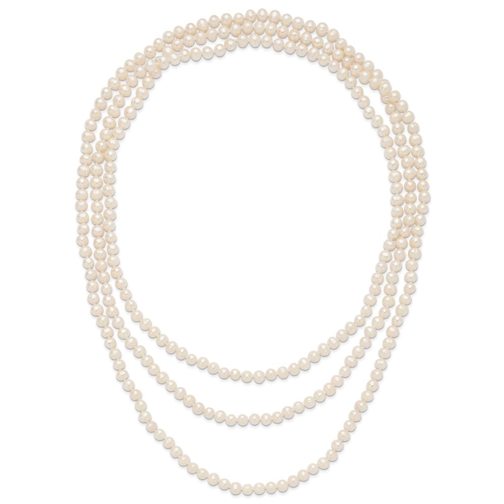6-7mm White Semi-round Cultured Pearl Endless 80 inch Necklace
