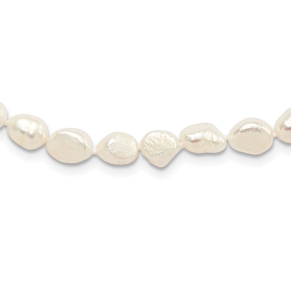 9-10mm White Baroque Cultured Pearl Slip-on Endless 64 inch Necklace
