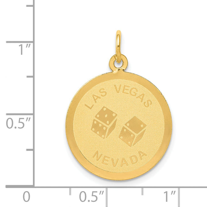 14k  Yellow Gold LAS VEGAS NEVADA with Dice Disc Pendant