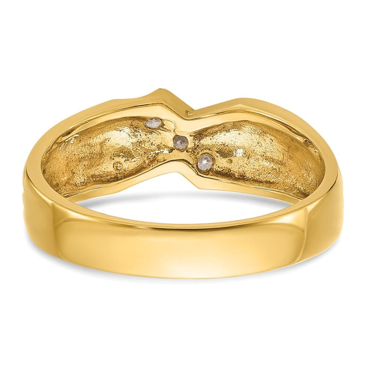 14k Yellow Gold 3-Stone I1 Quality Diamond Men's Ring