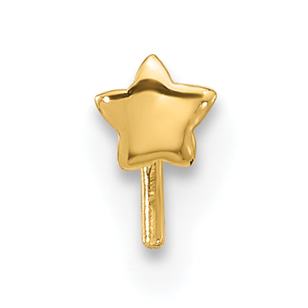 14k Yellow Gold  22 Gauge Star Nose Stud