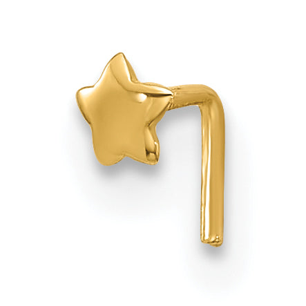 14k Yellow Gold  22 Gauge Star Nose Stud