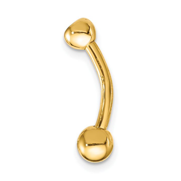 14k Yellow Gold  14 Gauge Polished CZ Belly Ring