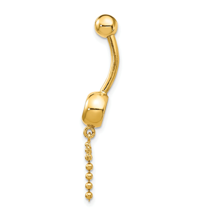 14k Gauge CZ Dragonfly Dangle Belly Ring