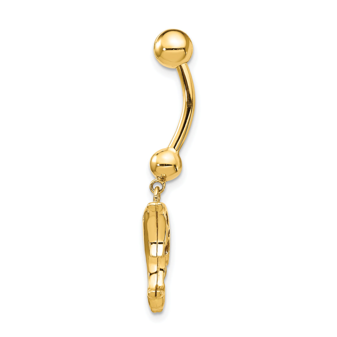 14k Gauge Dolphin Dangle Belly Ring