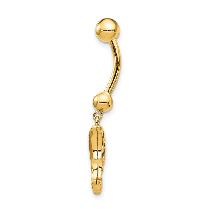 14k Gauge Dolphin Dangle Belly Ring