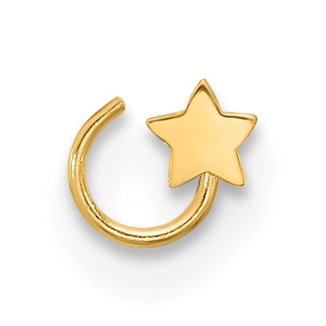 14k Yellow Gold  23 Gauge Star Nose Ring