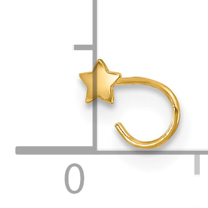 14k Yellow Gold  23 Gauge Star Nose Ring