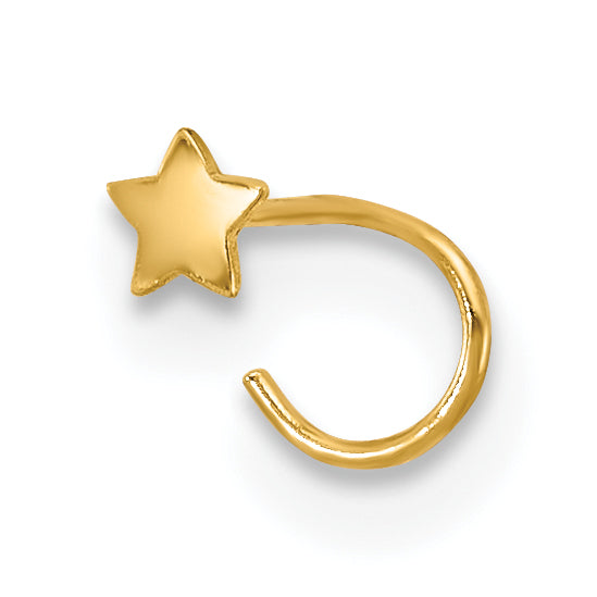 14k Yellow Gold  23 Gauge Star Nose Ring