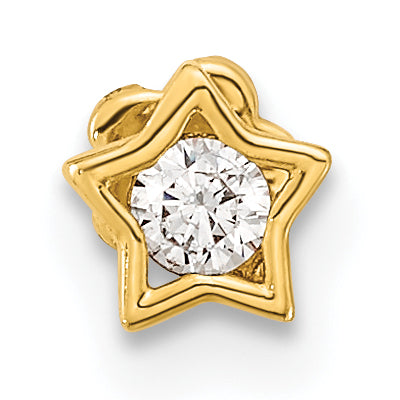 14K 18 Gauge Star and CZ Cartilage