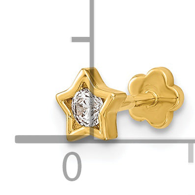 14K 18 Gauge Star and CZ Cartilage