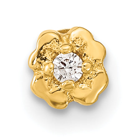 14K 18 Gauge Flower CZ Cartilage