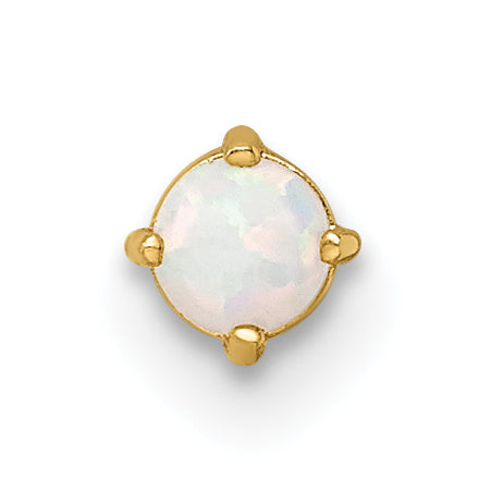 14k 16 Gauge Created Opal Labret Stud