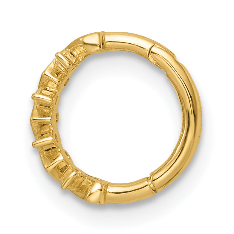 14k Yellow Gold  16 Gauge C.Z Cartilage Ring