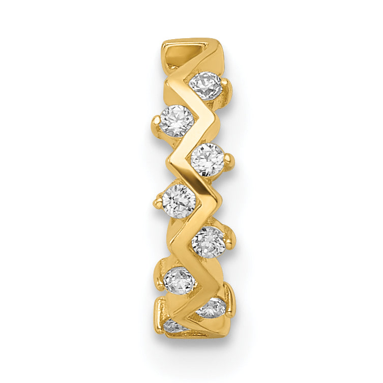 14k Yellow Gold  16 Gauge C.Z Cartilage Ring